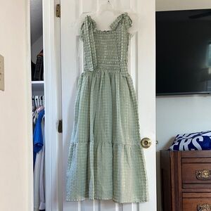 En Saison Green Gingham Midi Dress